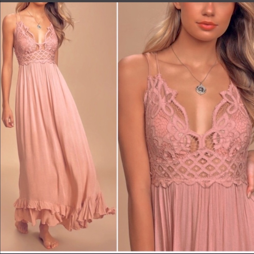 Free People Adella maxi slip dress size medium